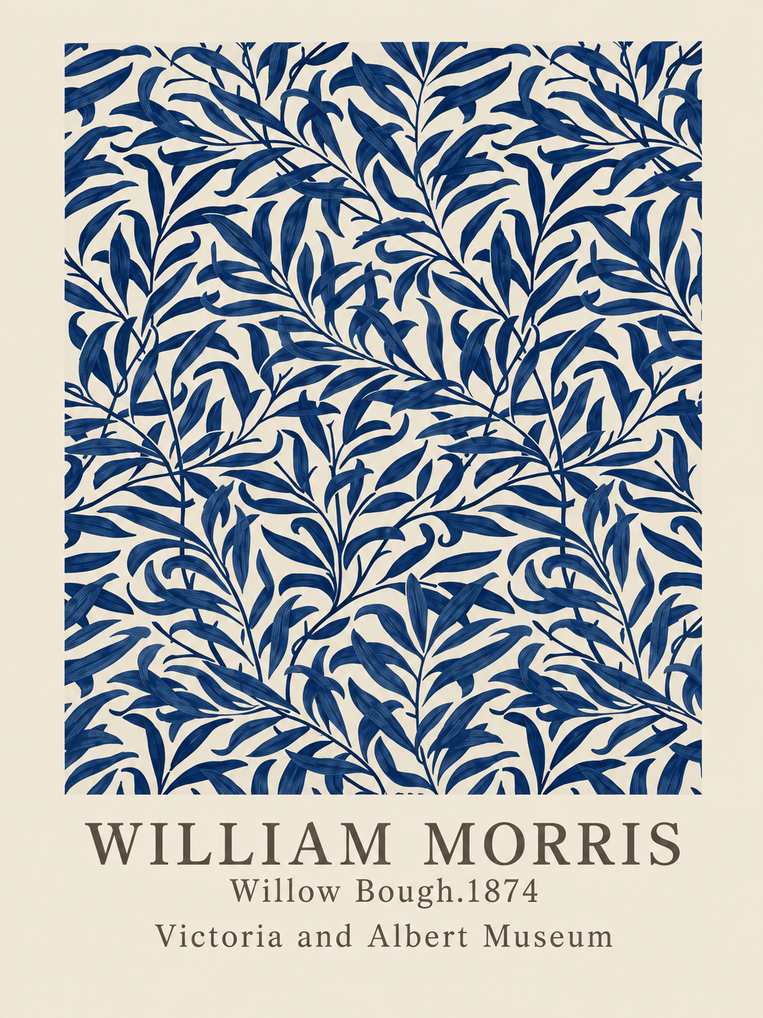 Flores y Frutos Rojos, lámina decorativa inspirada en William Morris