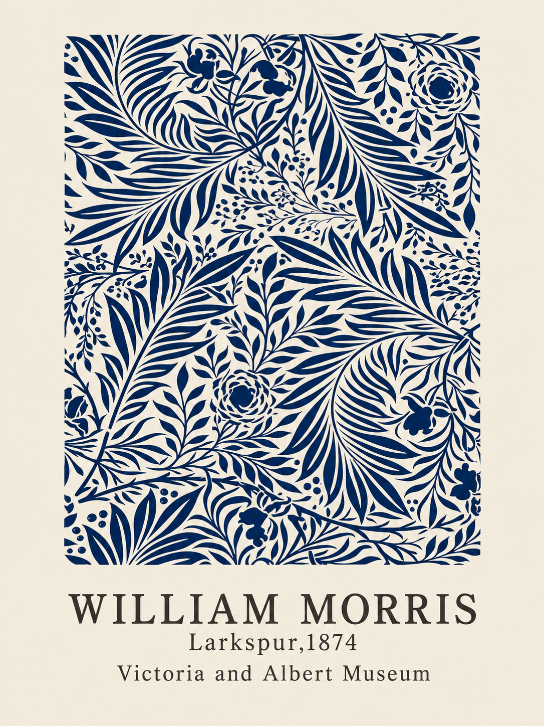 Rosas del Bosque, lámina decorativa inspirada en William Morris