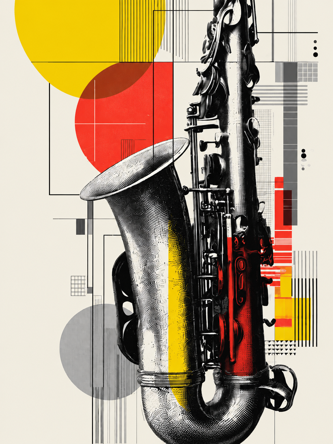 B&W Sax Collage
