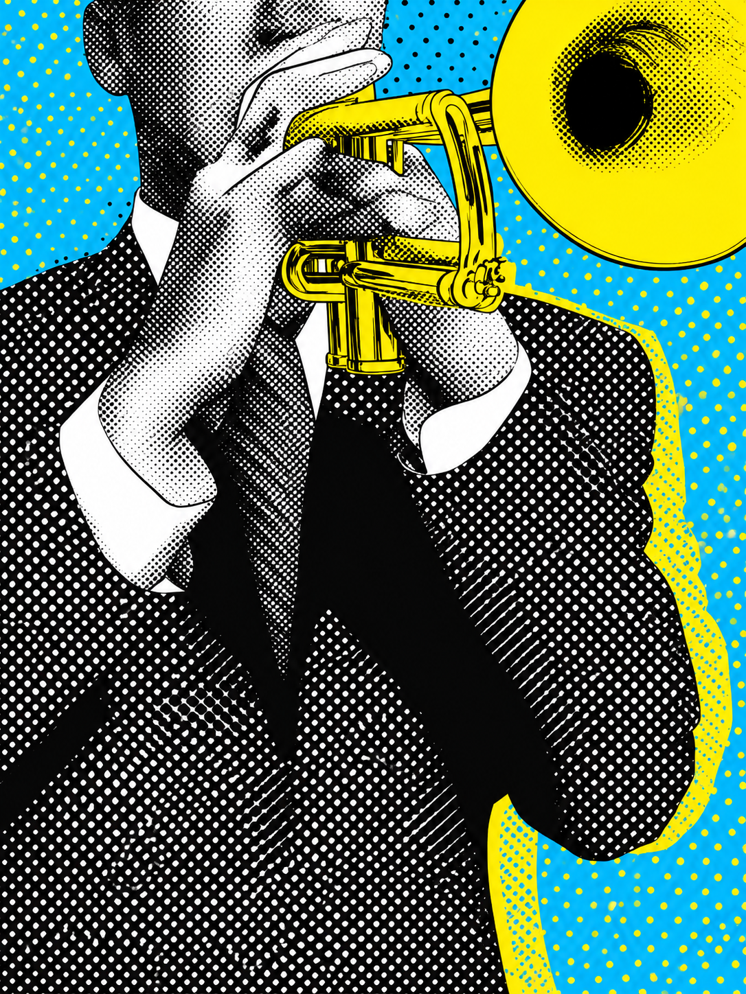 B&W Trumpet Musician 2