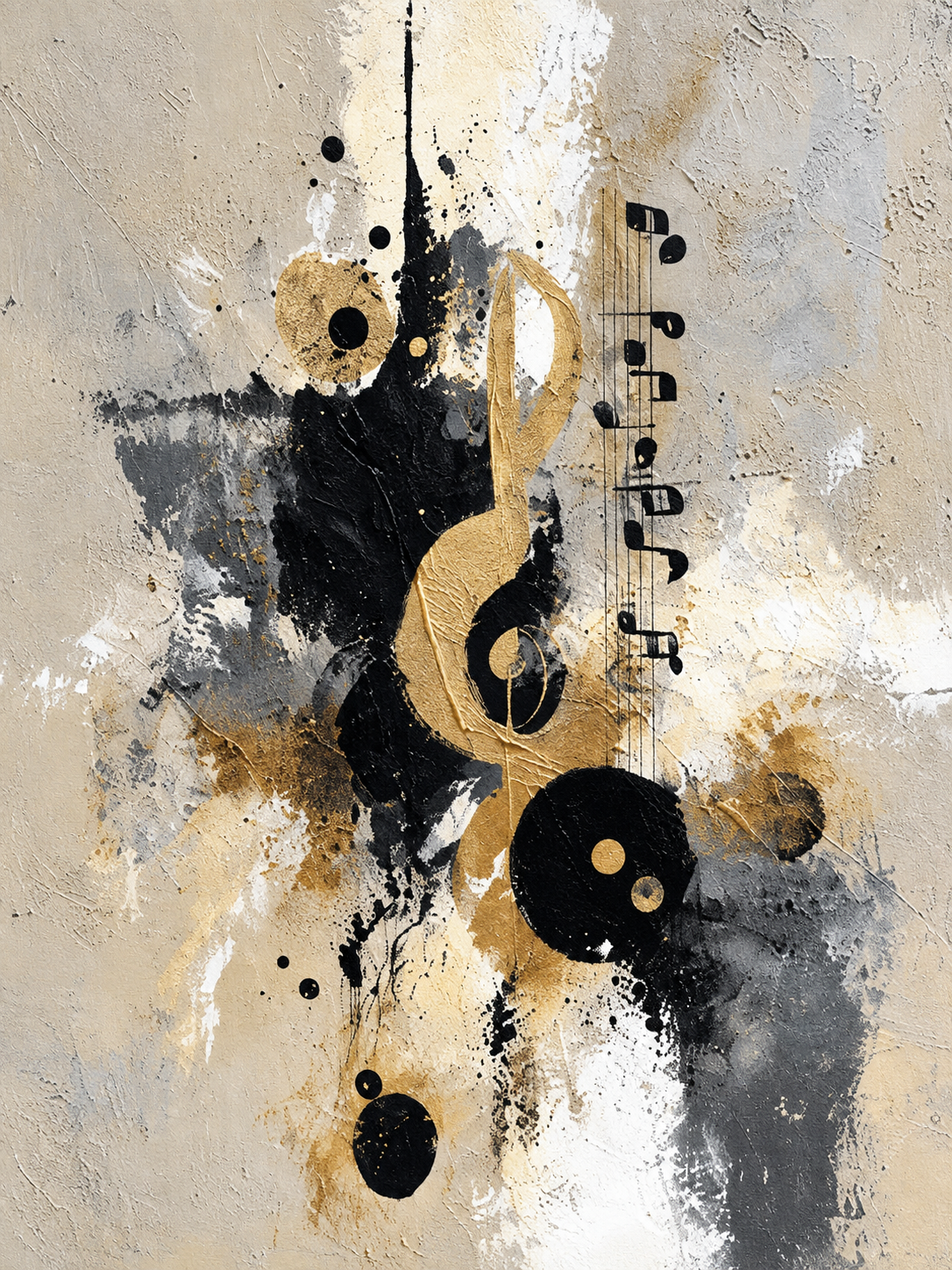 Abstract Music Black Gold