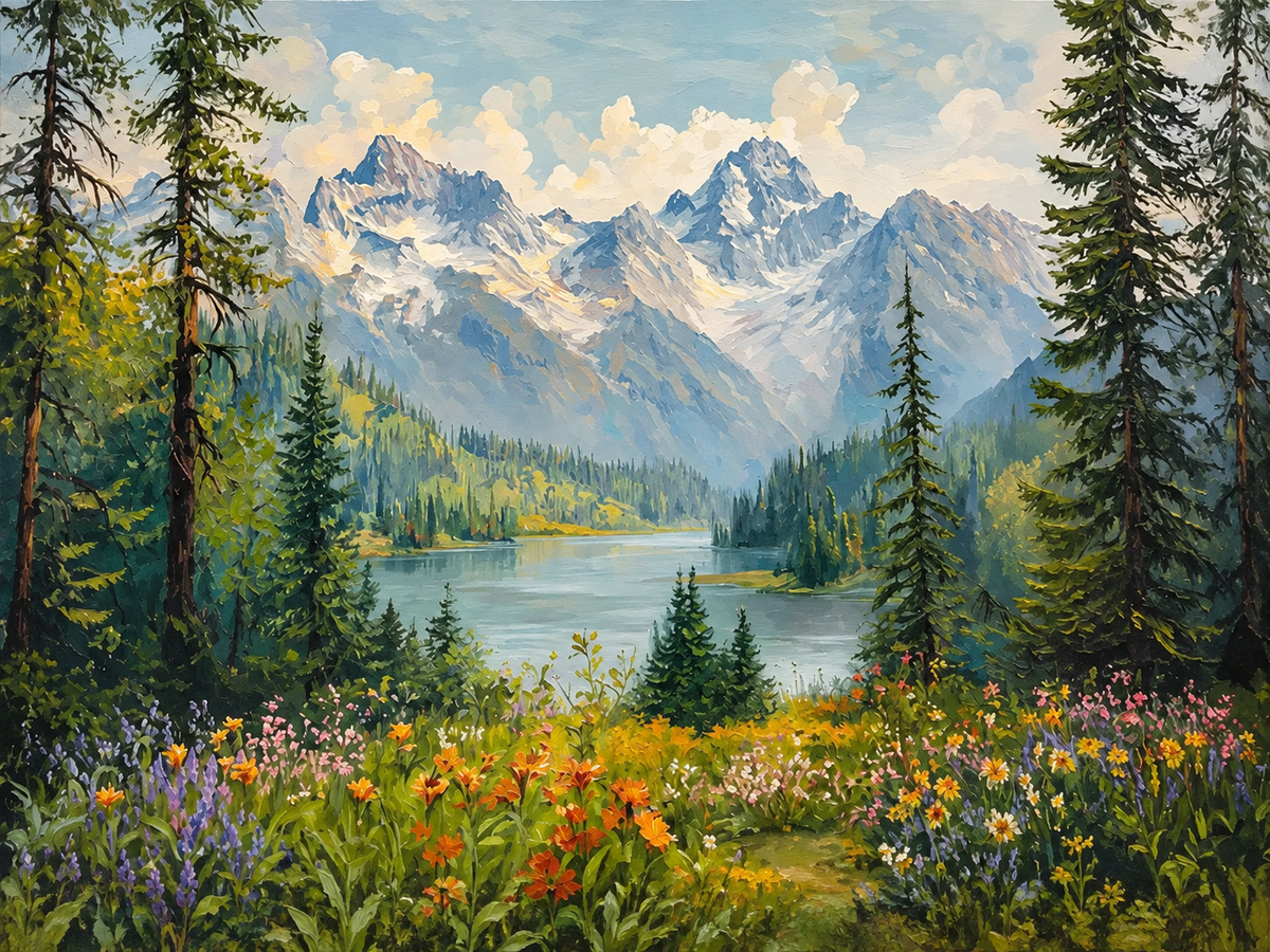 Lago entre Montañas