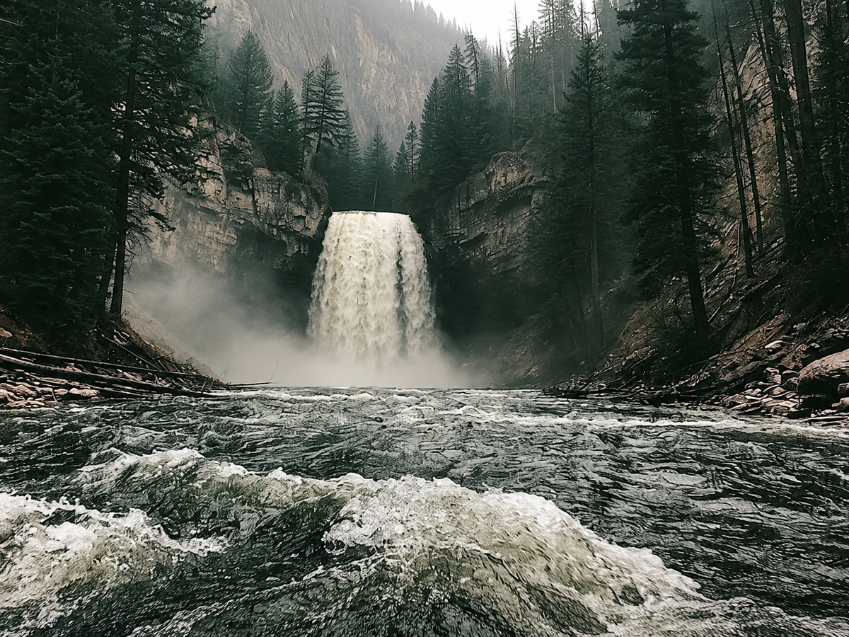 Cascada en Blanco y Negro