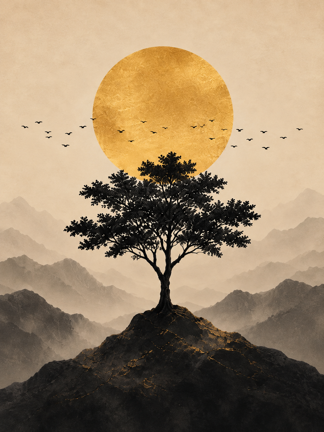Árbol y Luna Dorada