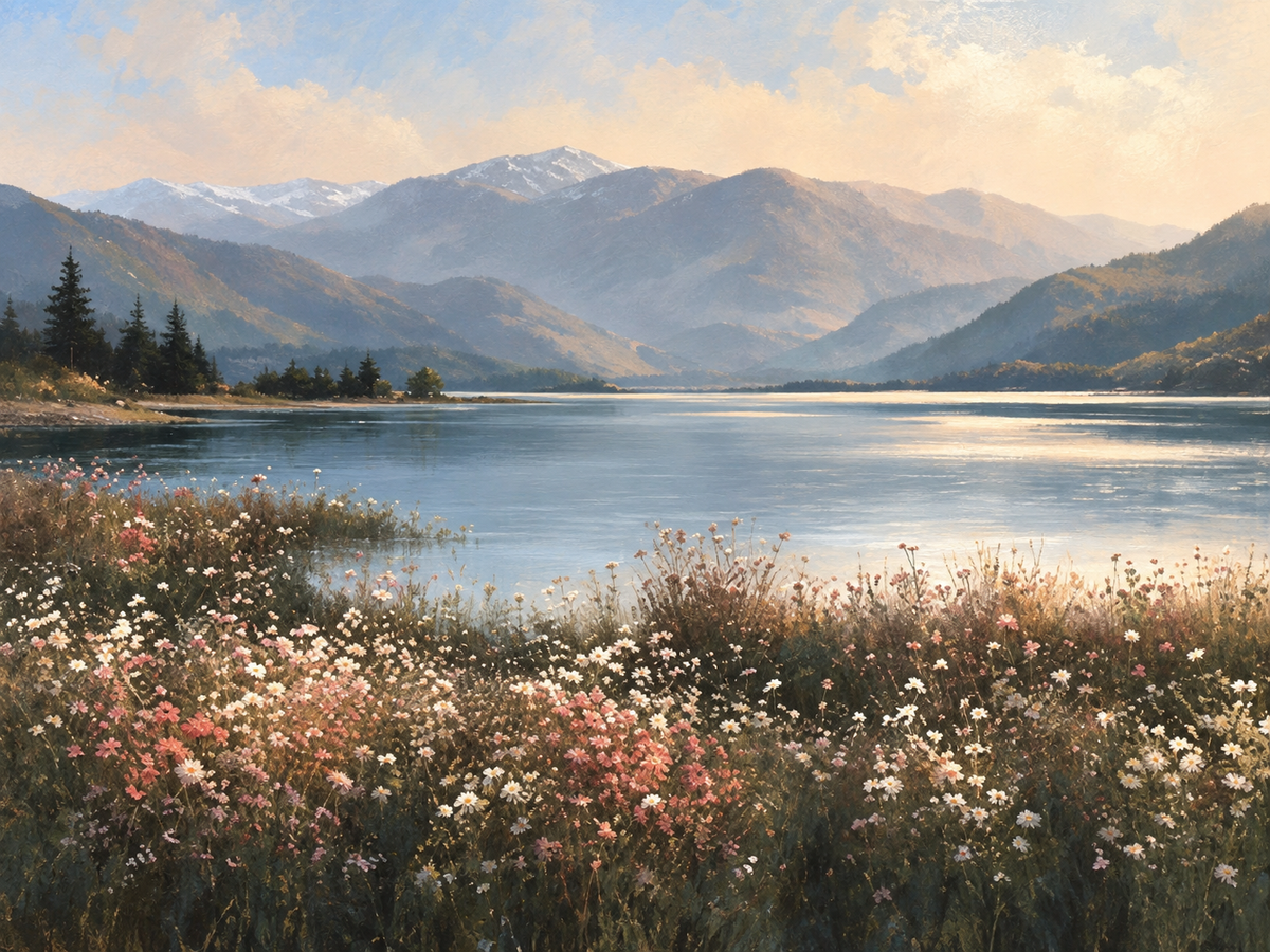 Lago entre Flores II