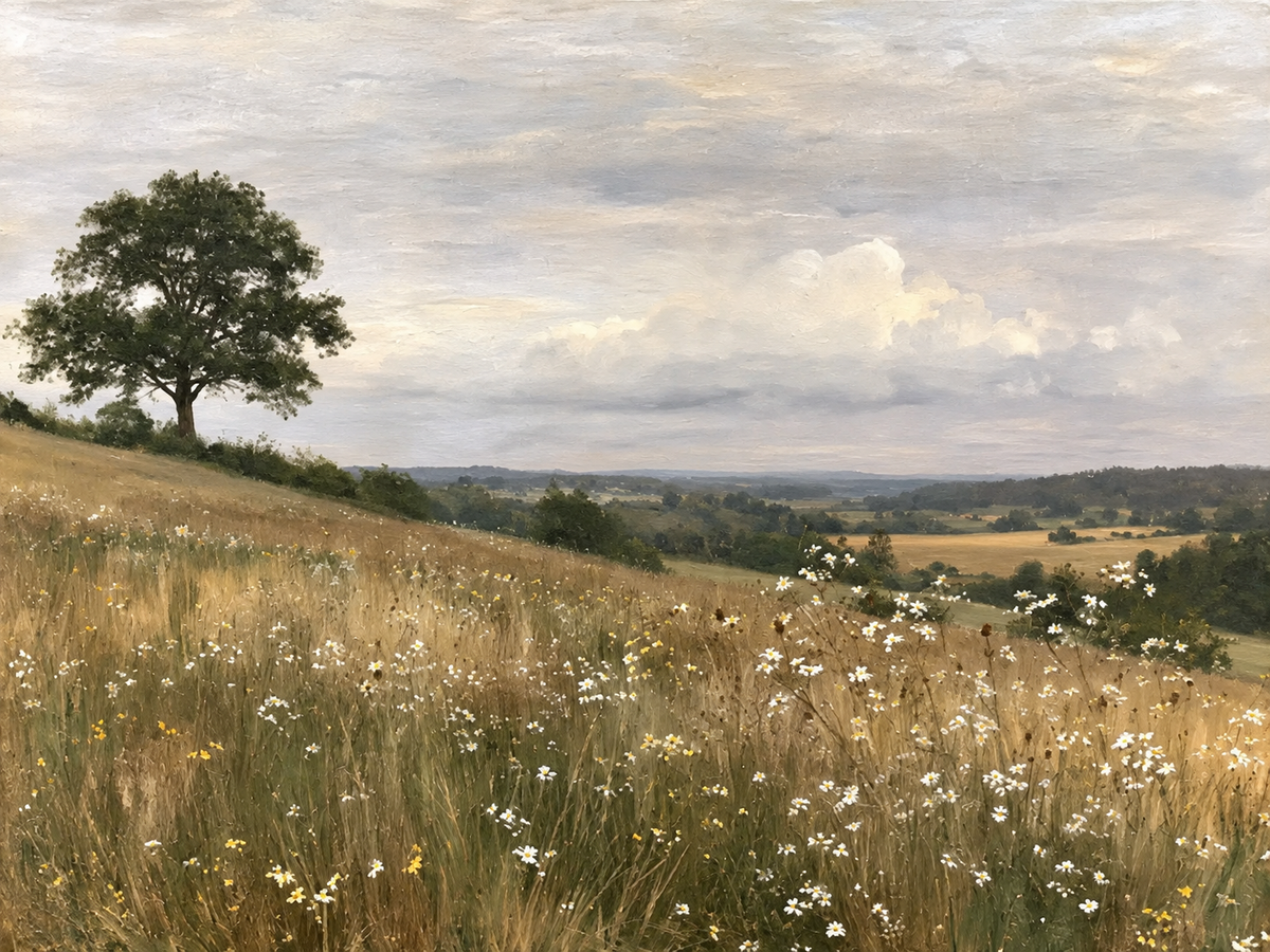 Pradera bajo Cielo Gris