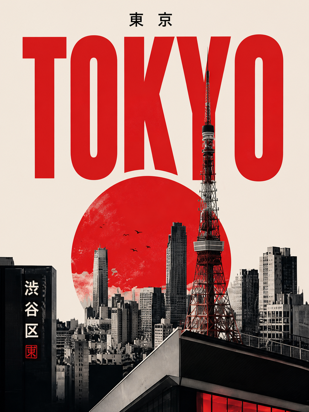 Póster Tokyo Rojo