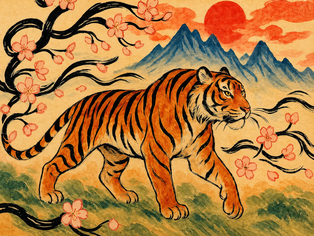 Tigre Cerezos Montaña