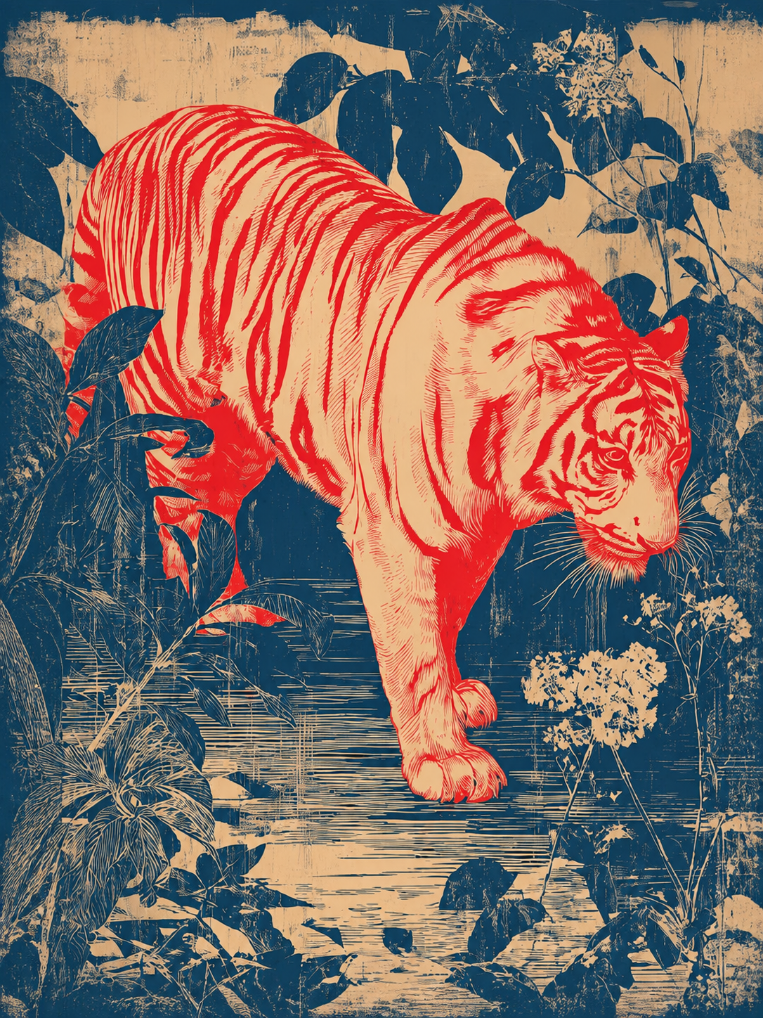Tigre Rojo Azul