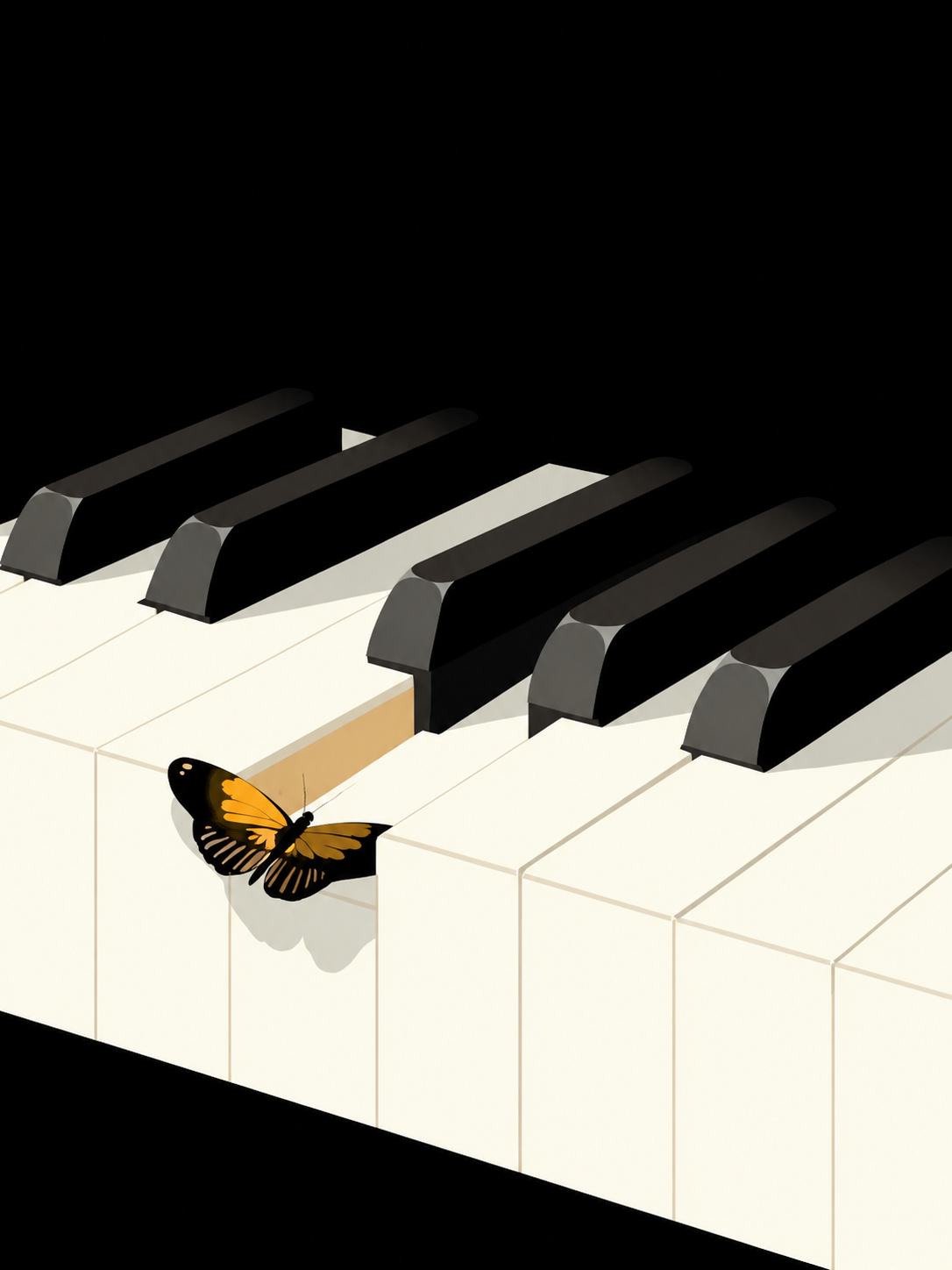 Mariposa sobre el Piano