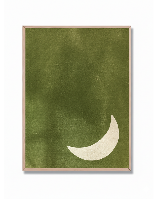 Luna en Verde Abstracto