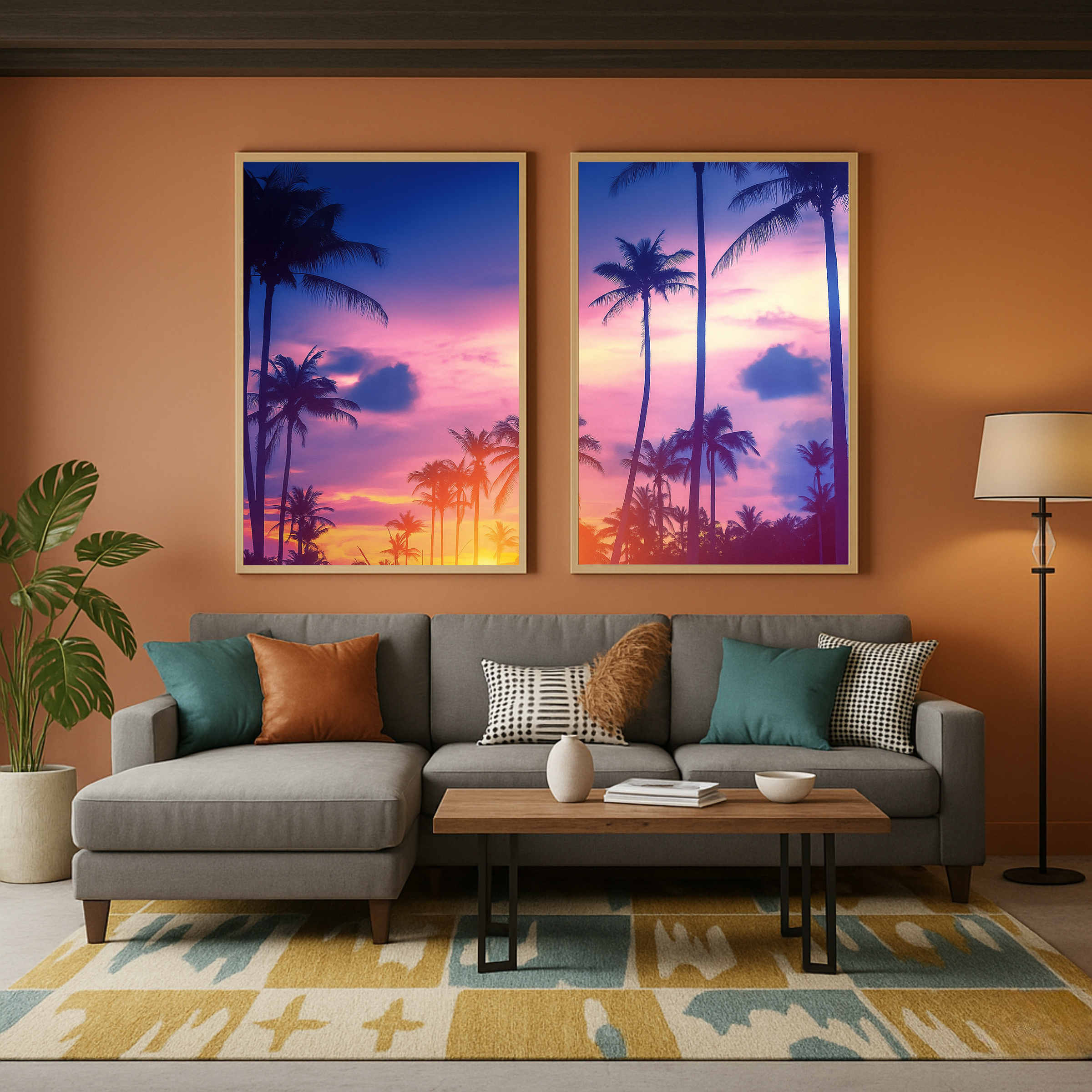 Set de 2 Palms & Sunset