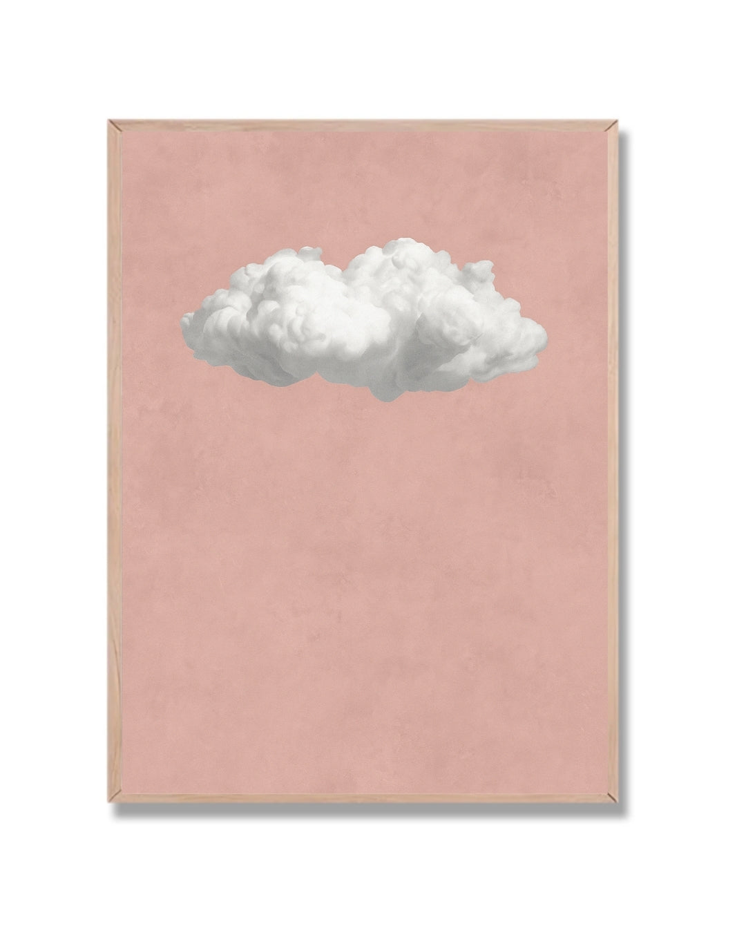 Nube solitaria en cielo rosa vintage