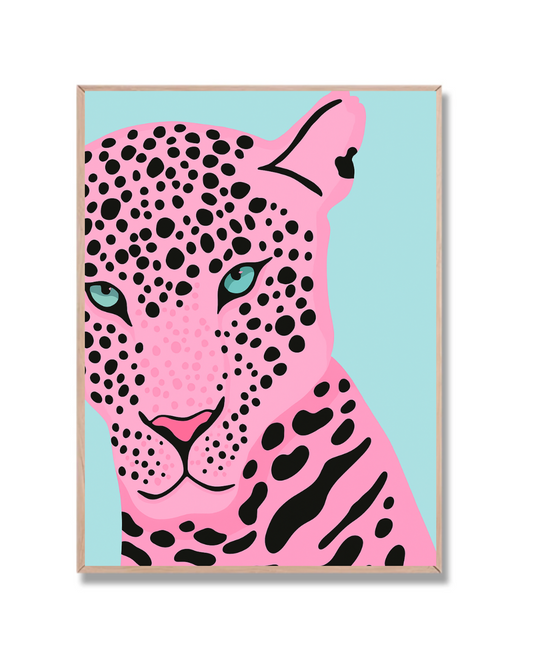 Leopardo pop art rosa