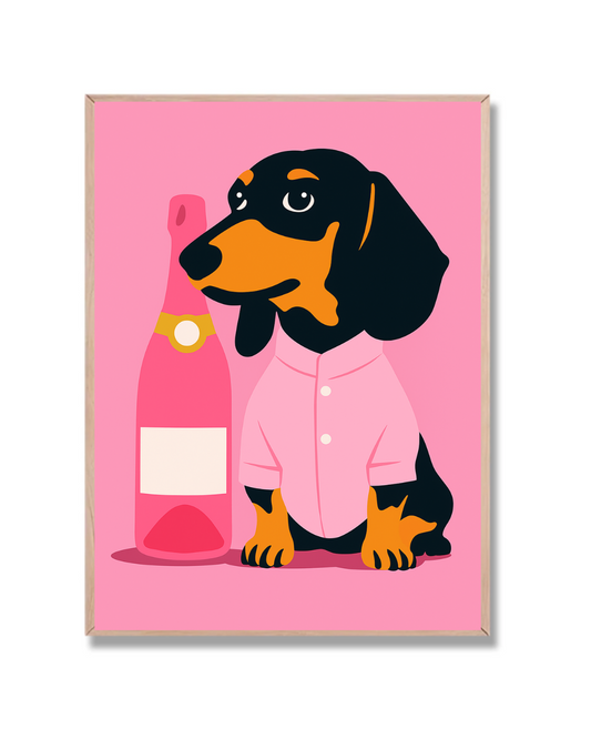 Perro y champagne