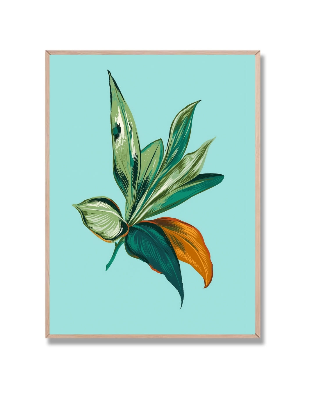 Planta tropical en celeste #1