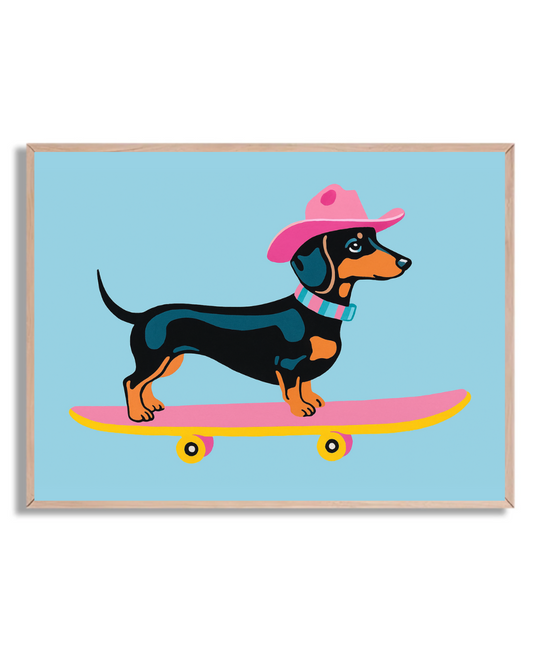 Perro en Patineta