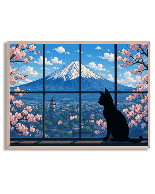 Gato mirando el Fuji 1