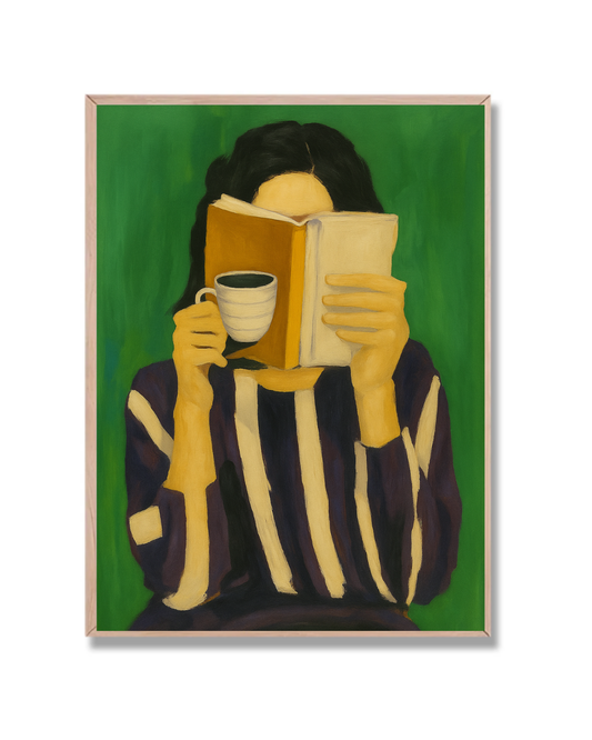 Mujer, Libro y Café