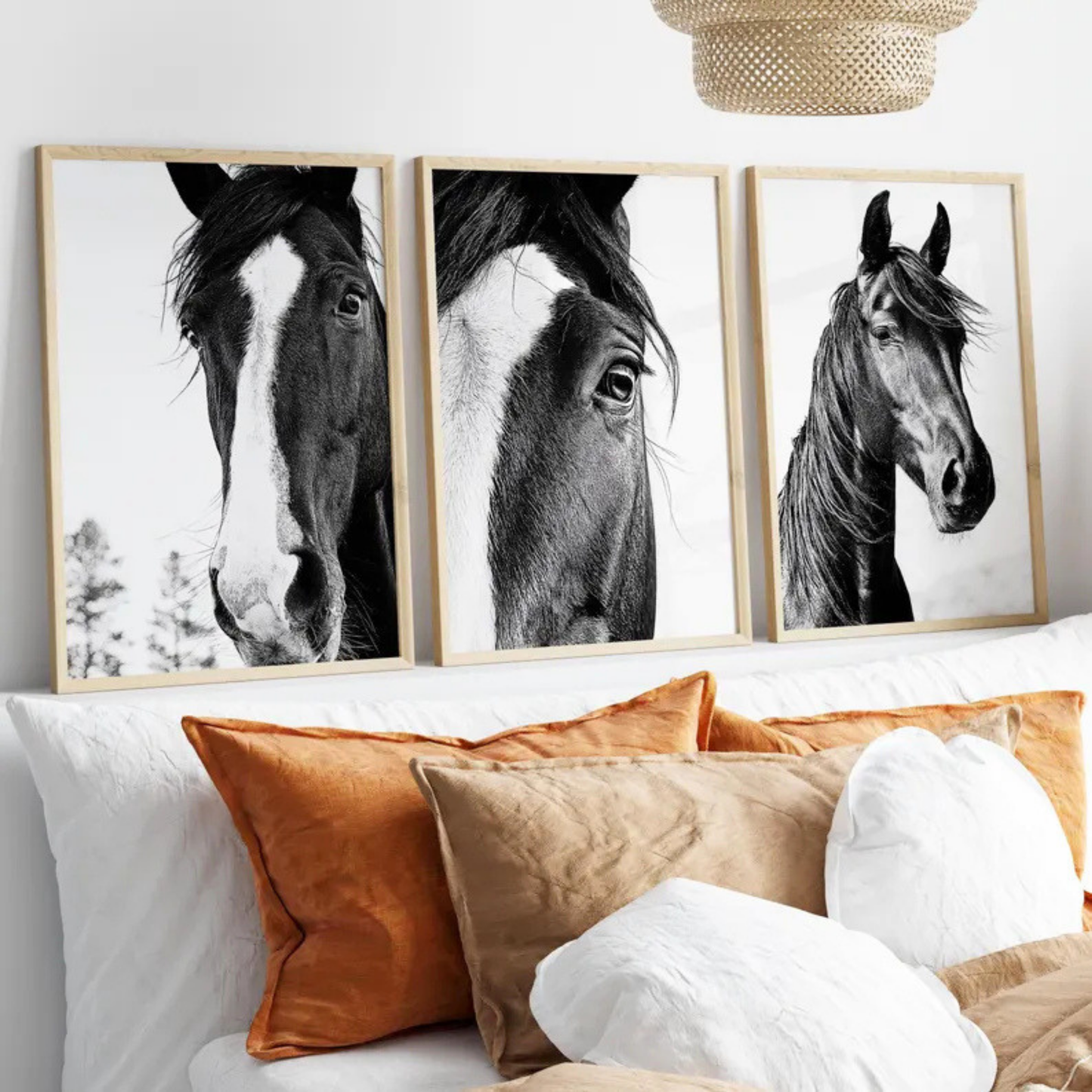 Set de 3 Caballos en Carbón