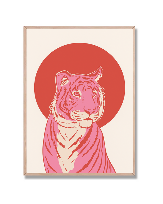 Tigre pop art rosa
