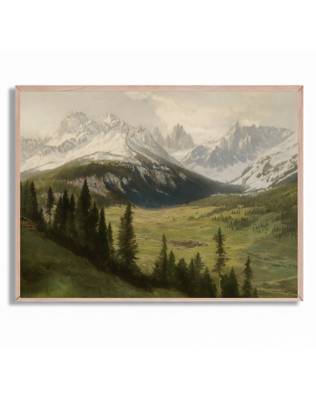 Montaña Verde y Nieve