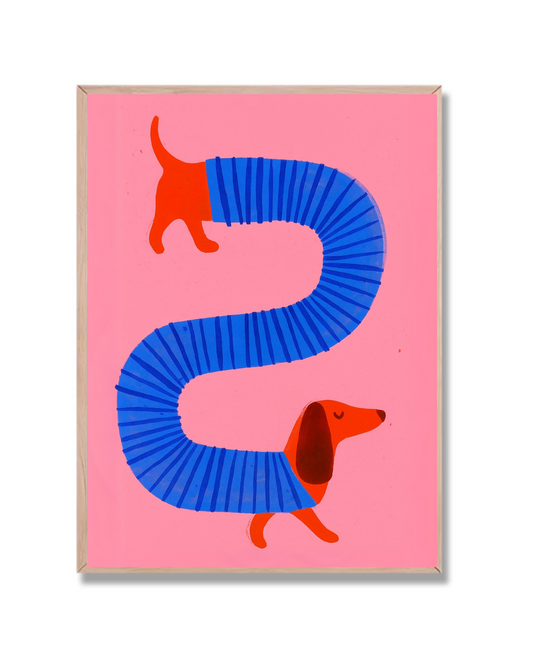 Perro salchicha estirado