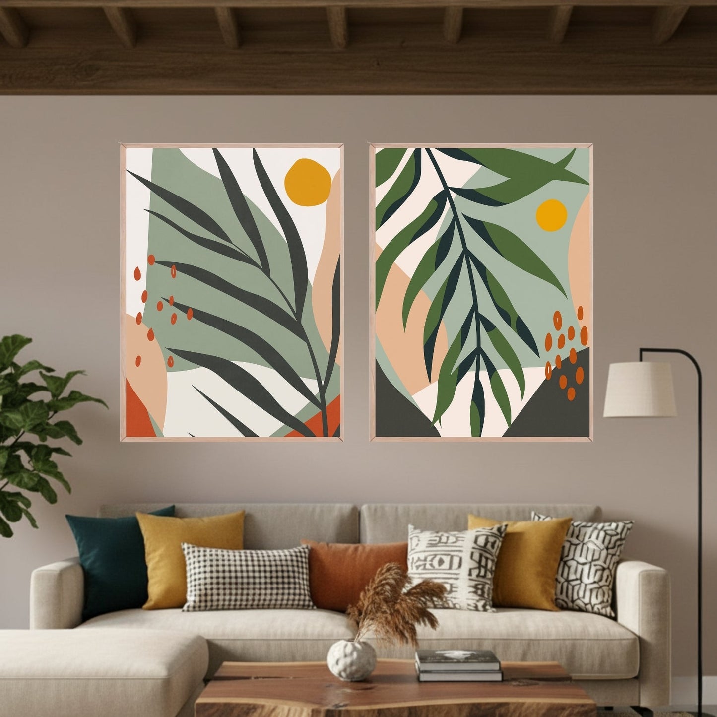 Set de 2 Hojas Verdes