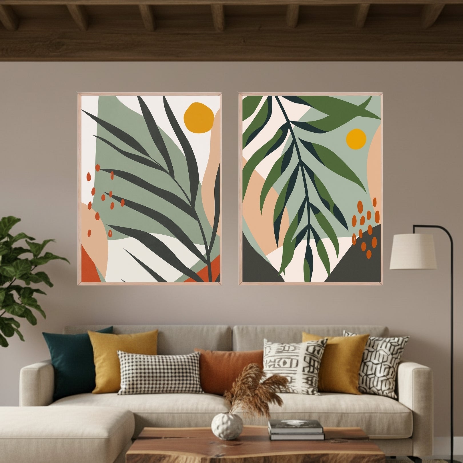 Set de 2 Hojas Verdes