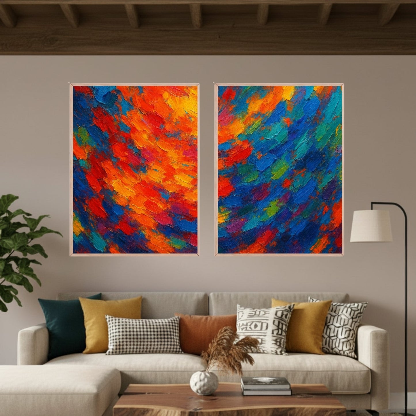 Set de 2 Abstracto Color