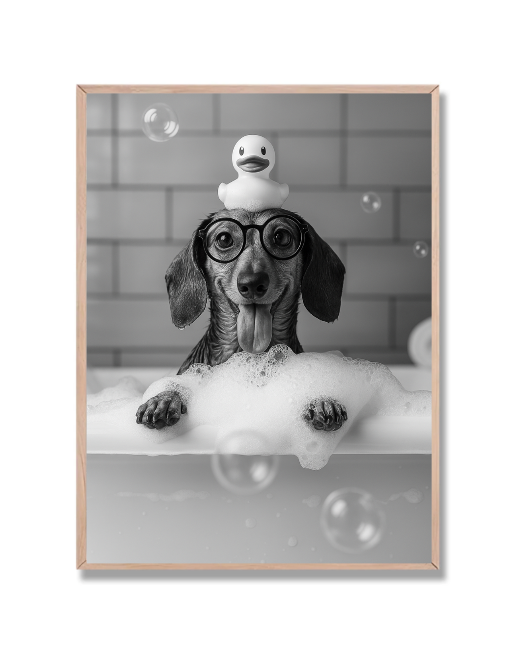 Perro con pato Baño