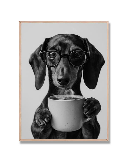 Perro con café