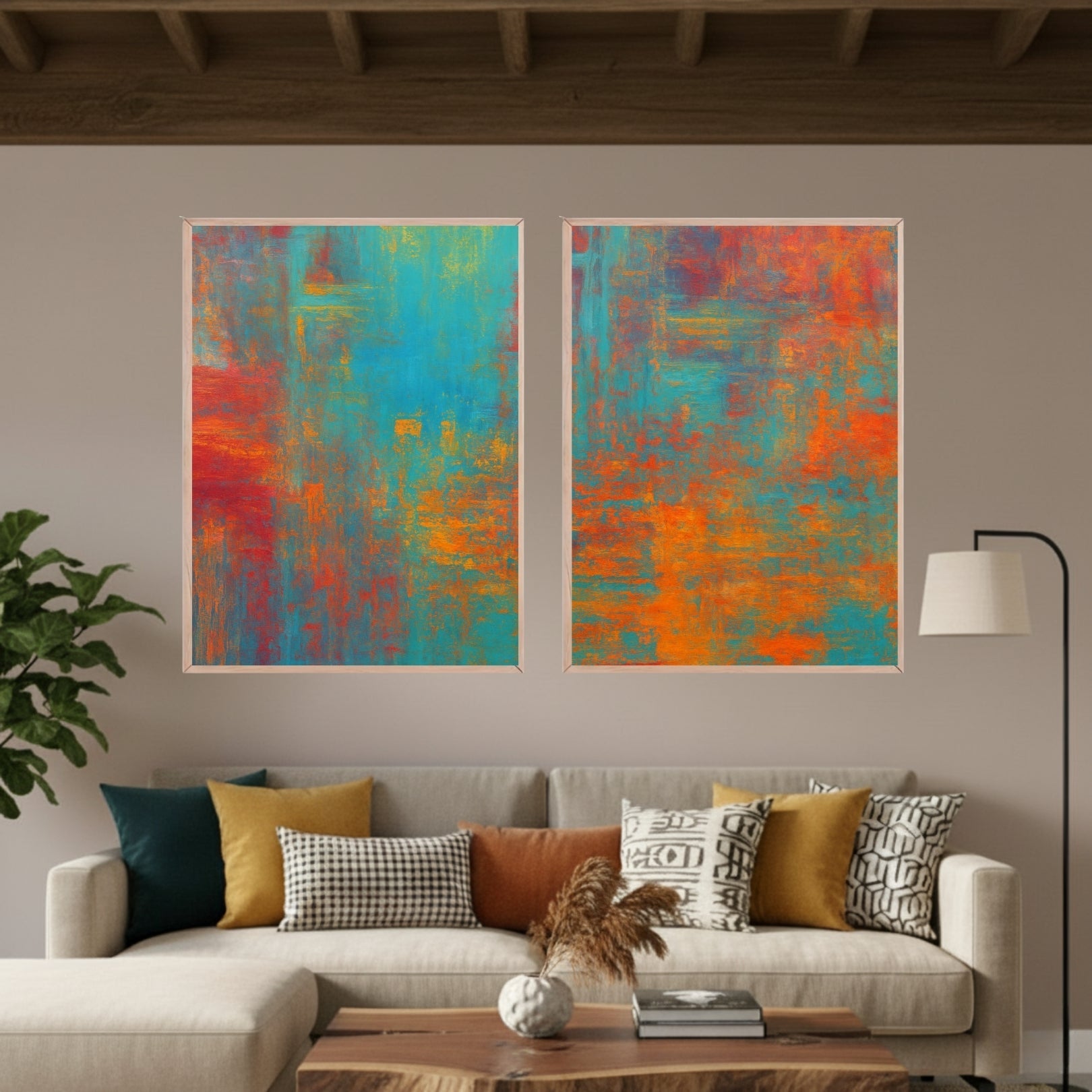 Set de 2 Abstracto Turquesa