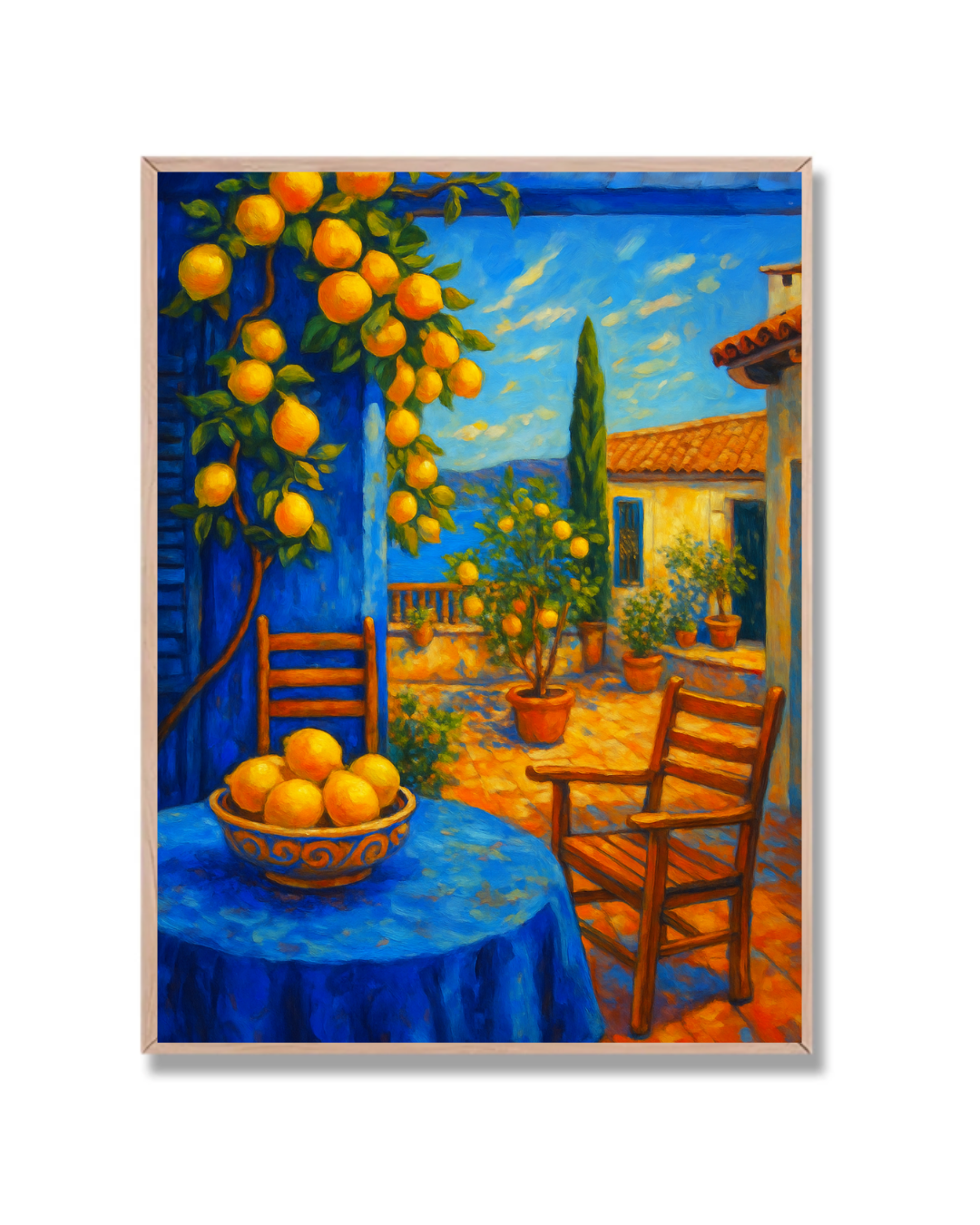 Patio mediterráneo con limones