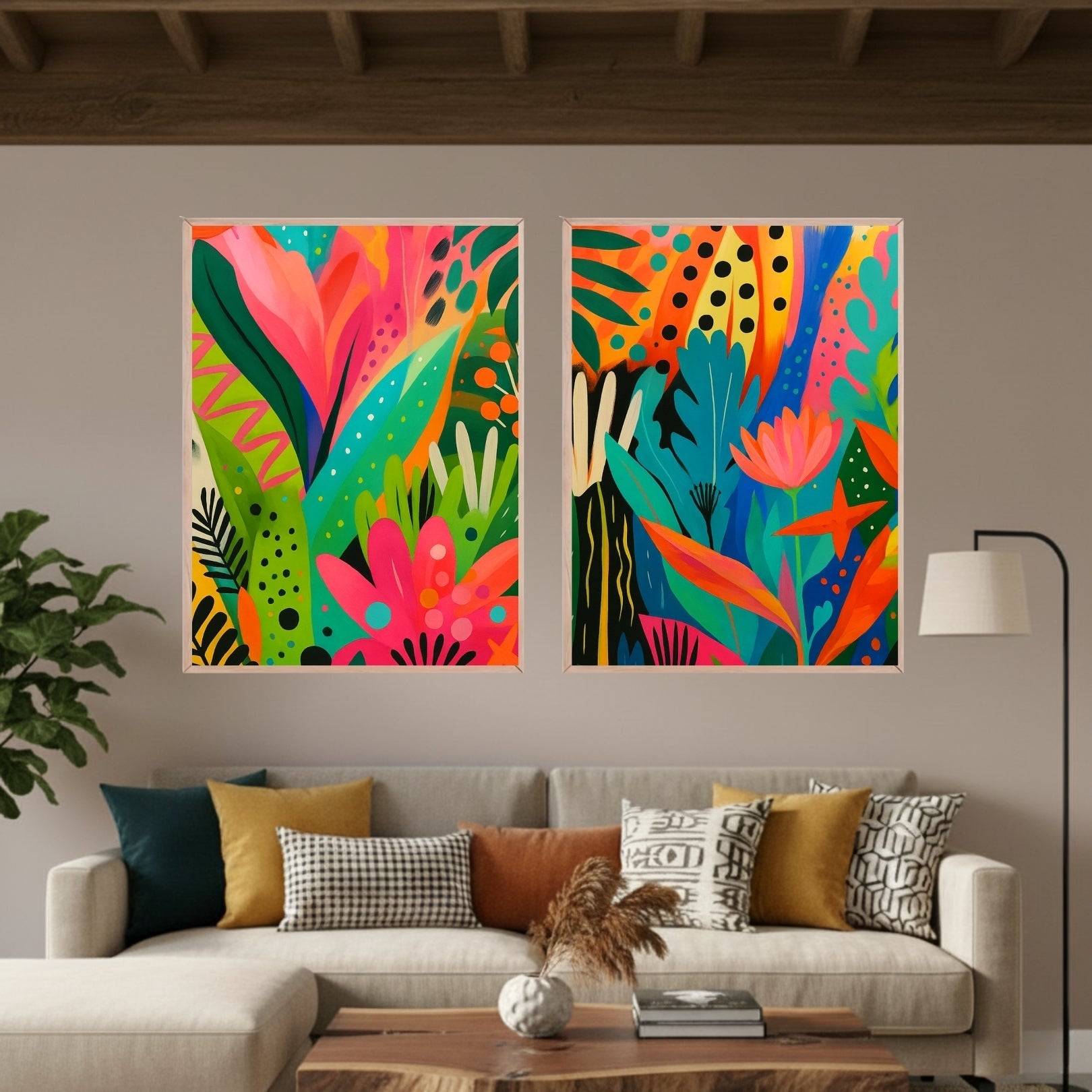 Set de 2 Floral Verde