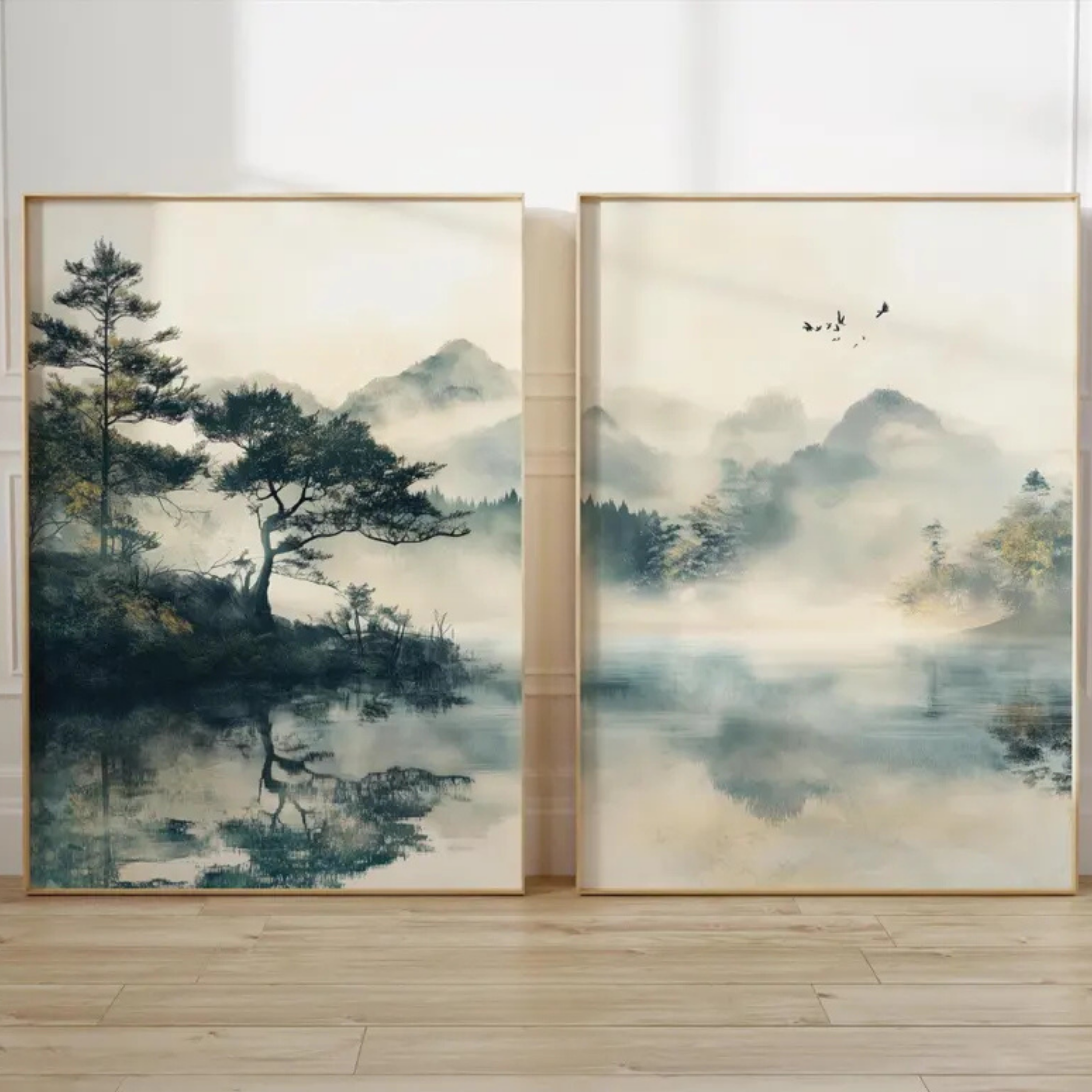 Set de 2 Paisaje del Lejano Oriente