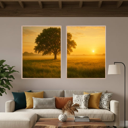 Set de 2 Amanecer Árbol