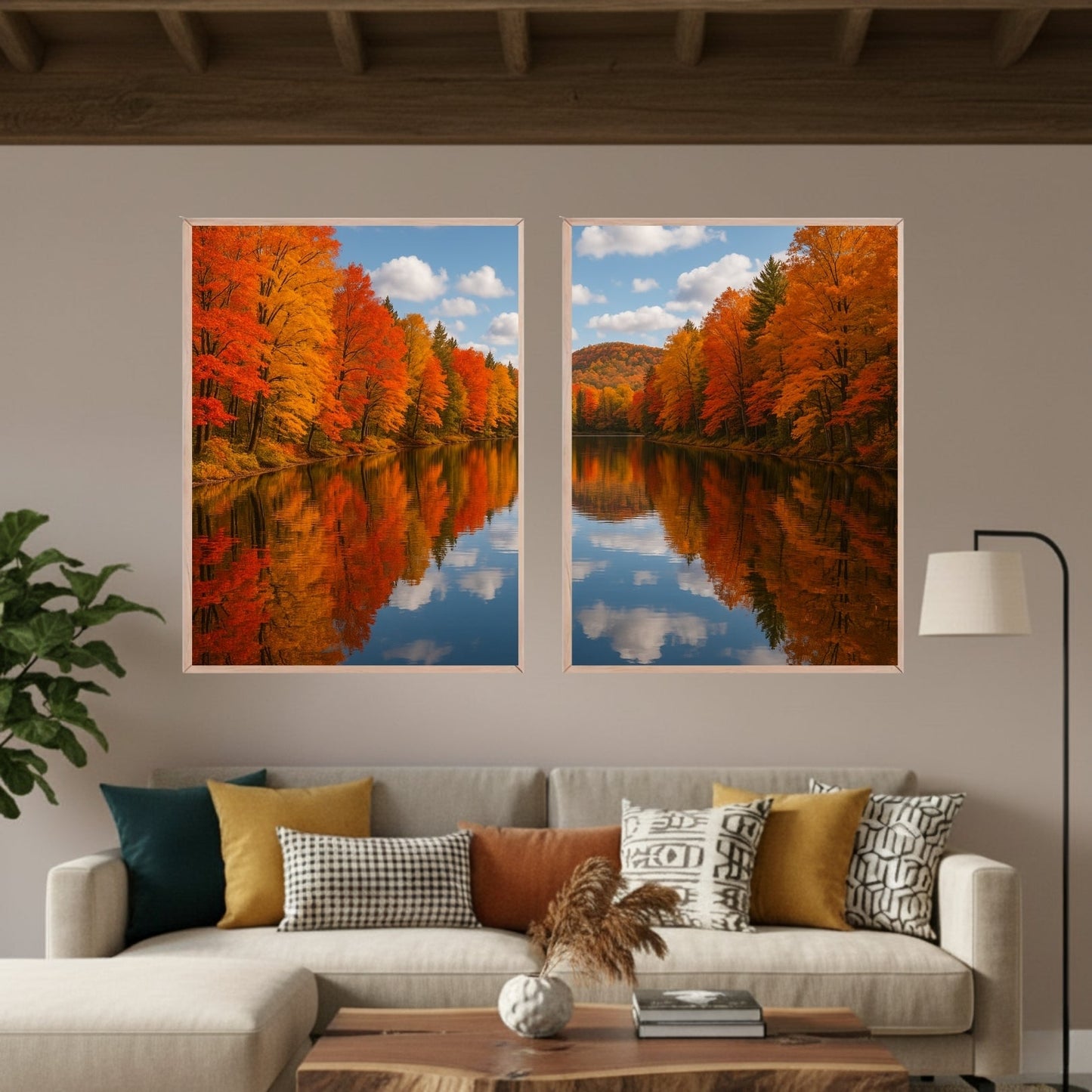 Set de 2 Otoño Lago