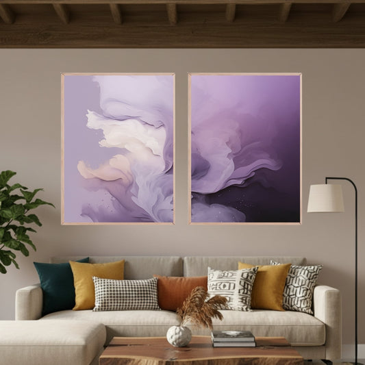 Set de 2 Lila Abstracto