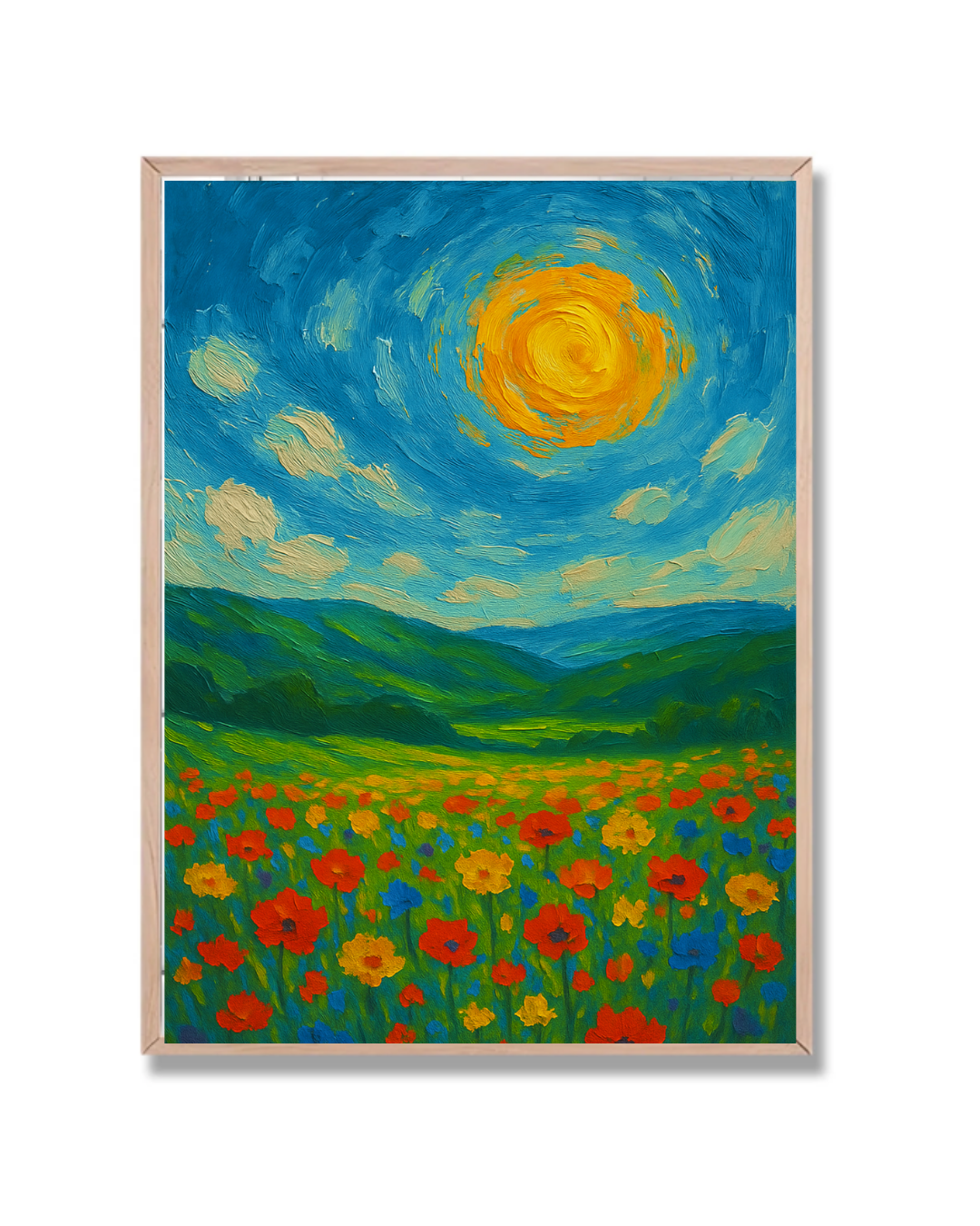 Campo de flores y sol
