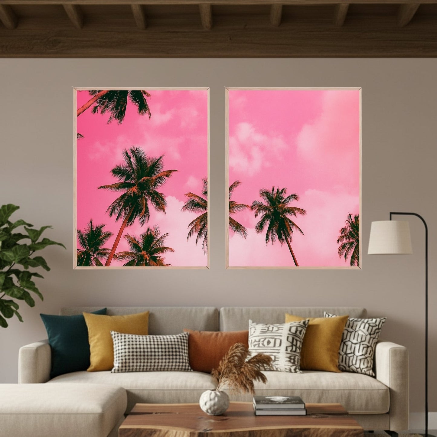 Set de 2 Palmeras Rosa