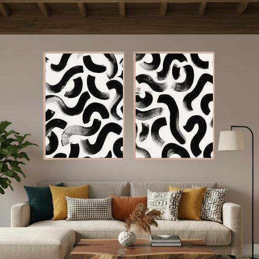 Set de 2 Blanco Negro