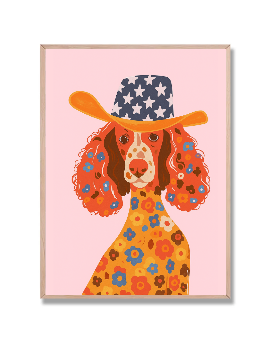 Perro con sombrero de estrellas