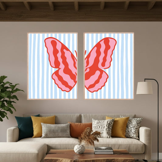 Set de 2 Mariposa Roja