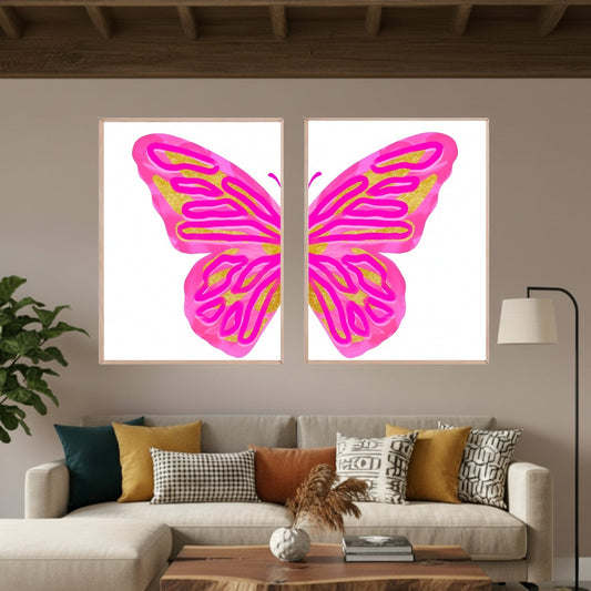 Set de 2 Mariposa Fucsia