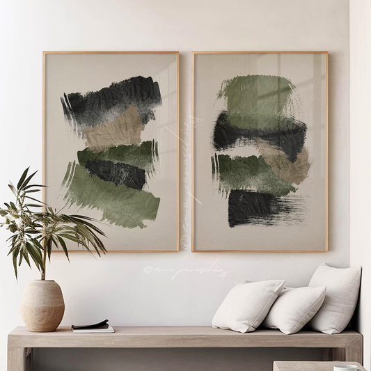 Set de 2 Abstracto Verde