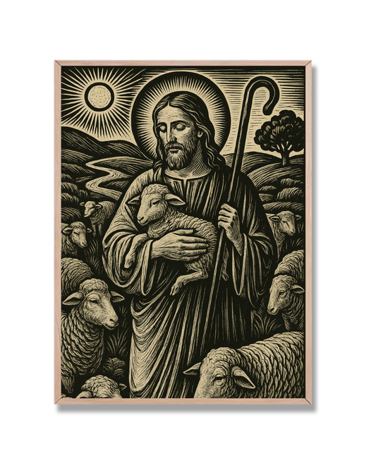 Jesús con corderos