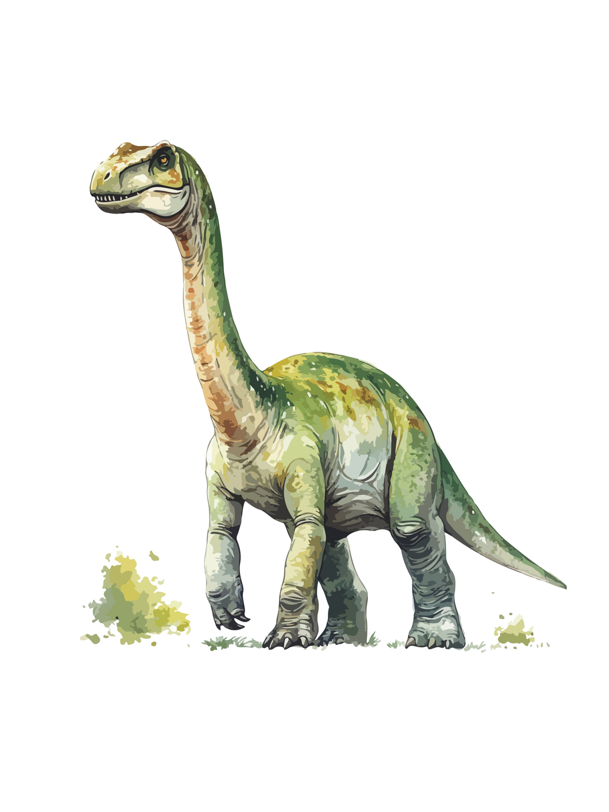 Brontosaurio Verde Acuarela