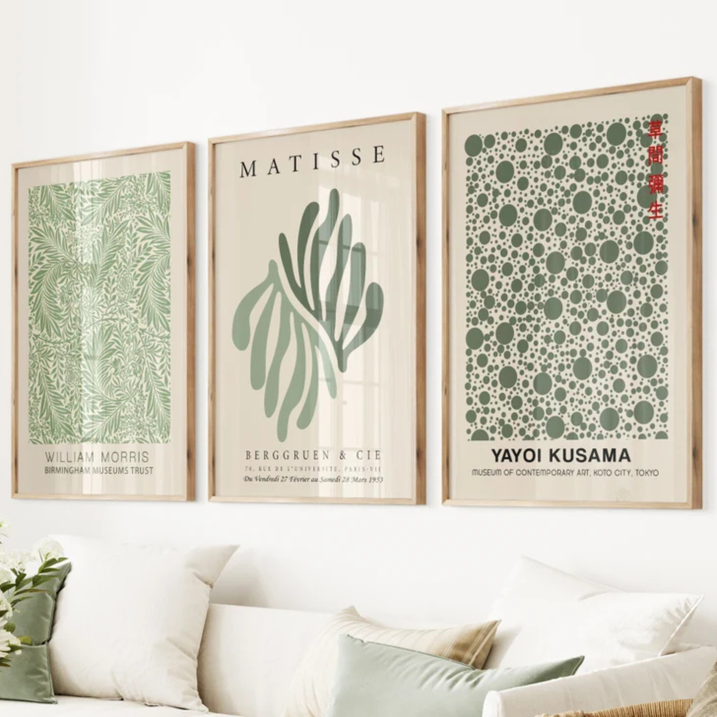 Set de 3 Morris Matisse Kusama Verde