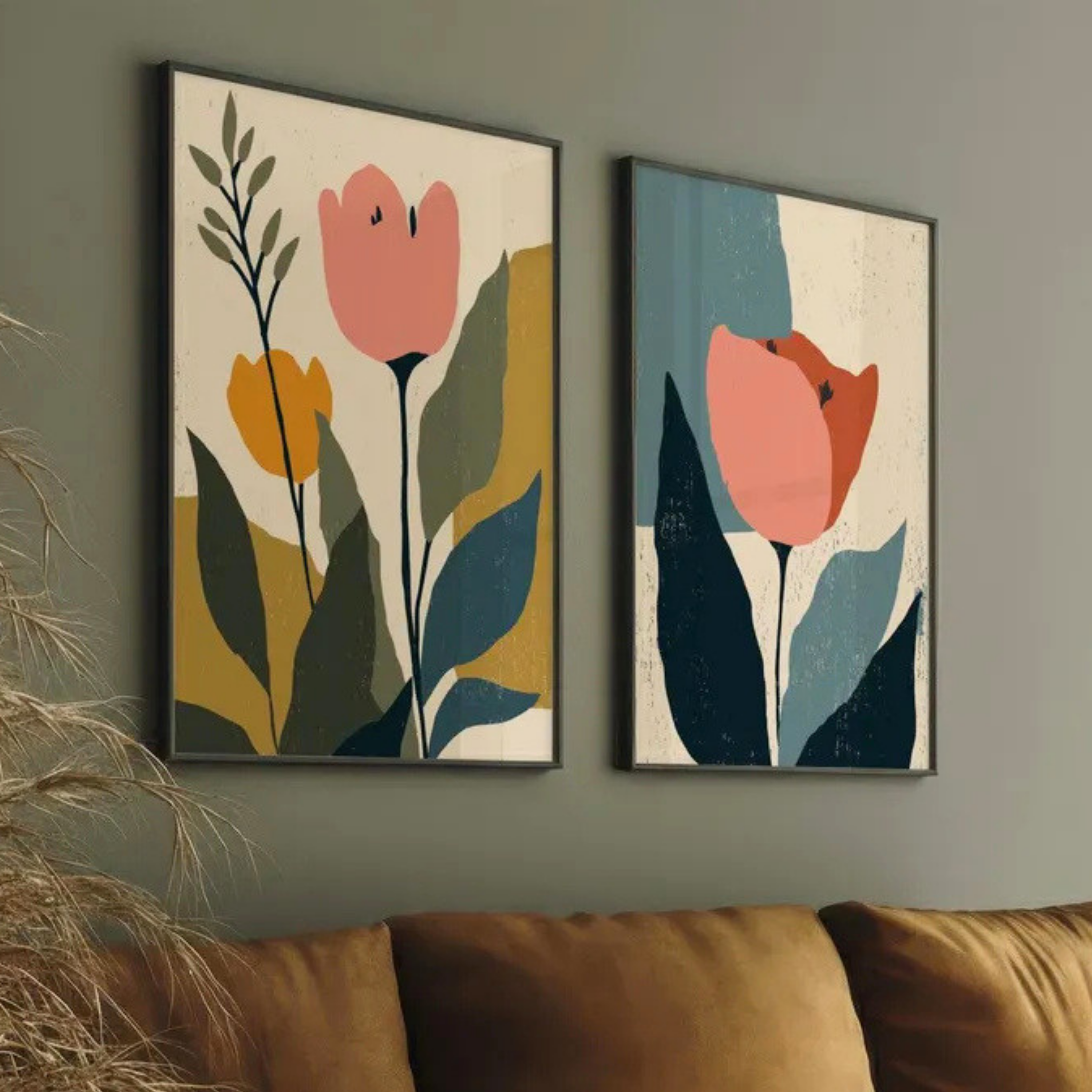 Set de 2 Tulipanes Estilizados